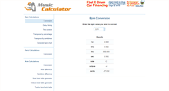 Desktop Screenshot of musiccalculator.com